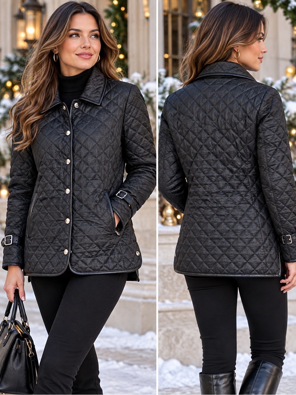 Coach Leatherware Quilted Black Jacket Y2K Made in Korea Women Sz Small Design
